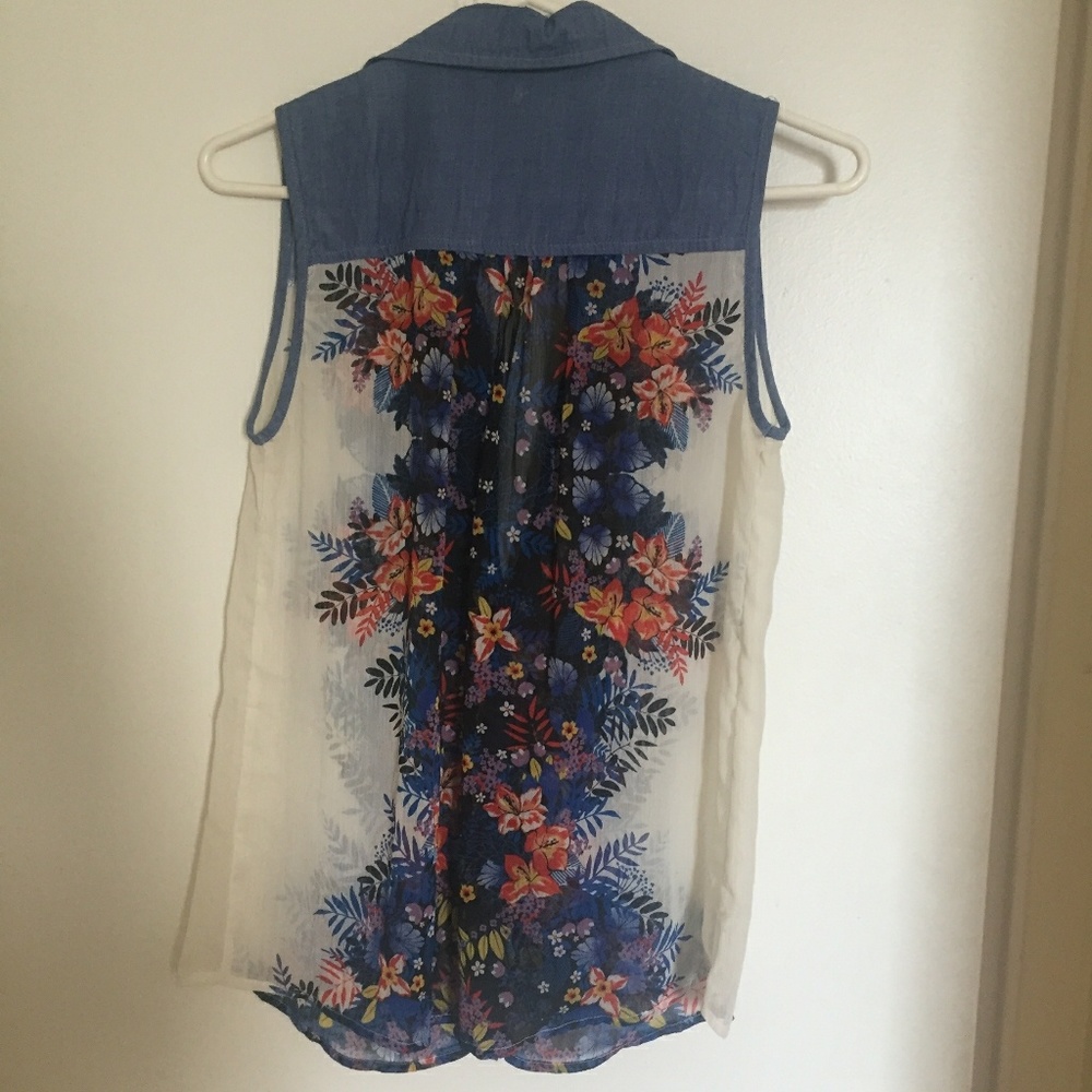 Style & Co. Floral Print Button Down Top - Picture 3 of 3